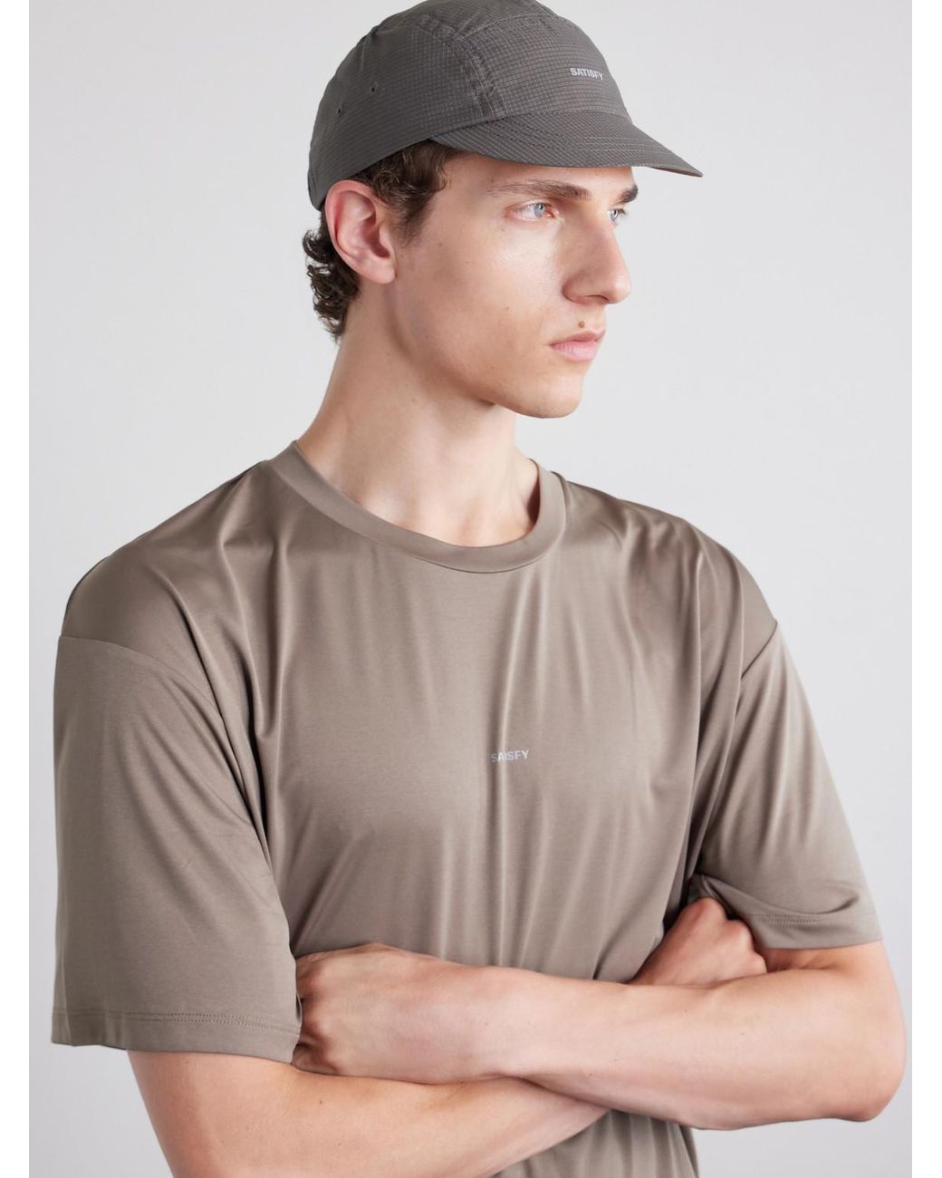 Satisfy Gray Air Trail Logo-Print Rippy Cap for men