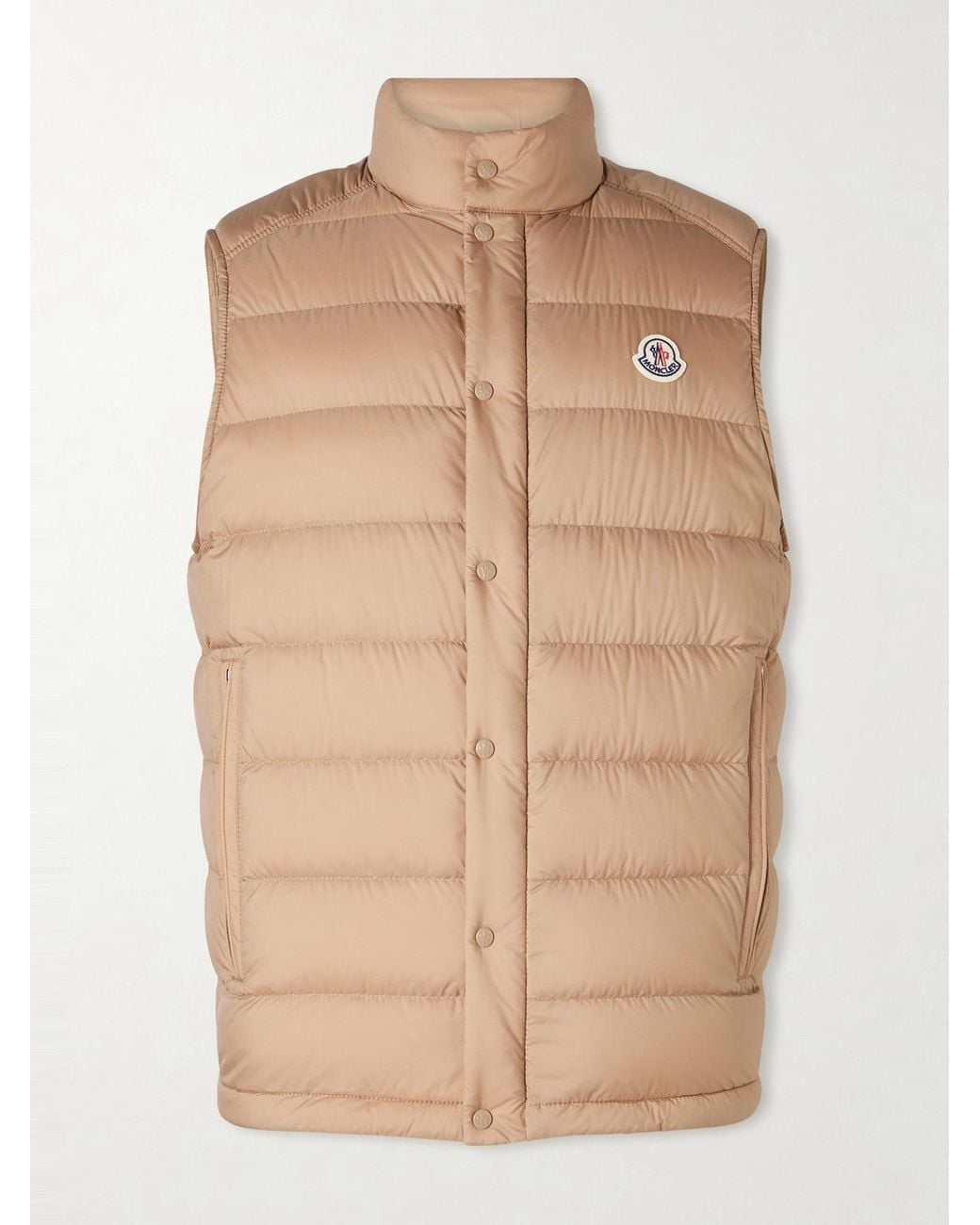 Moncler Natural Barthe Logo-Appliquéd Quilted Nylon Down Gilet for men