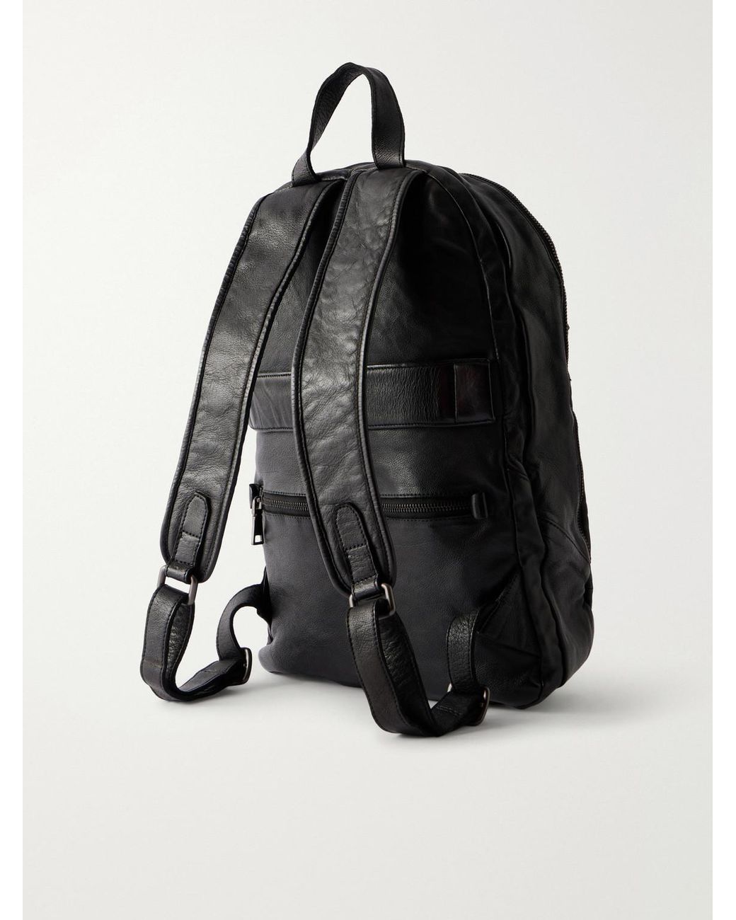 Officine Creative Black Recruit/19 Full-Grain Leather Backpack for men