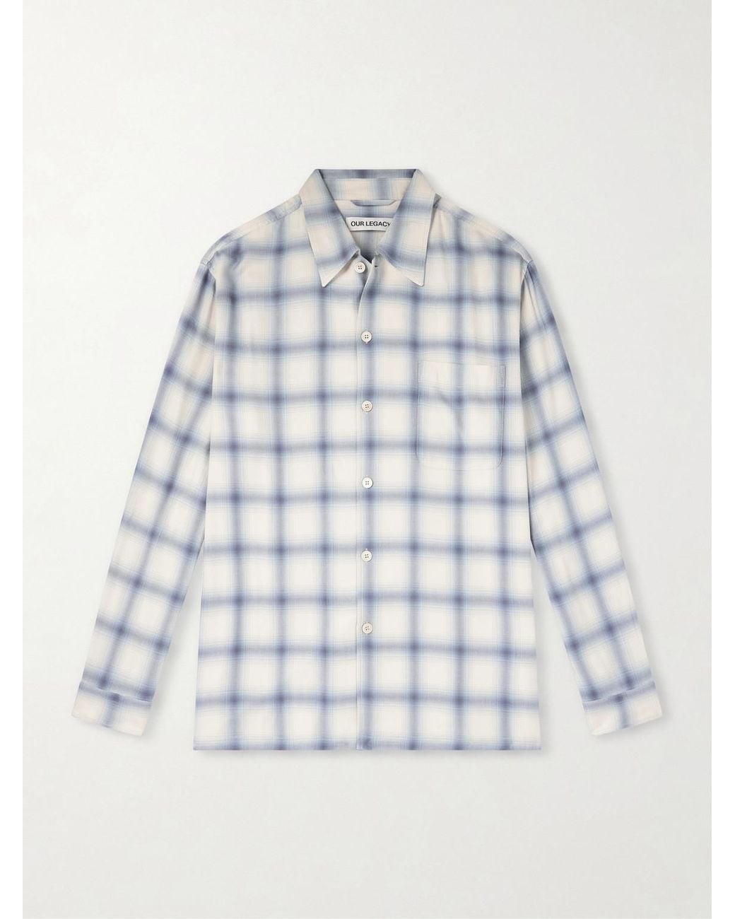 Our Legacy Blue Every Checked Twill Shirt for men