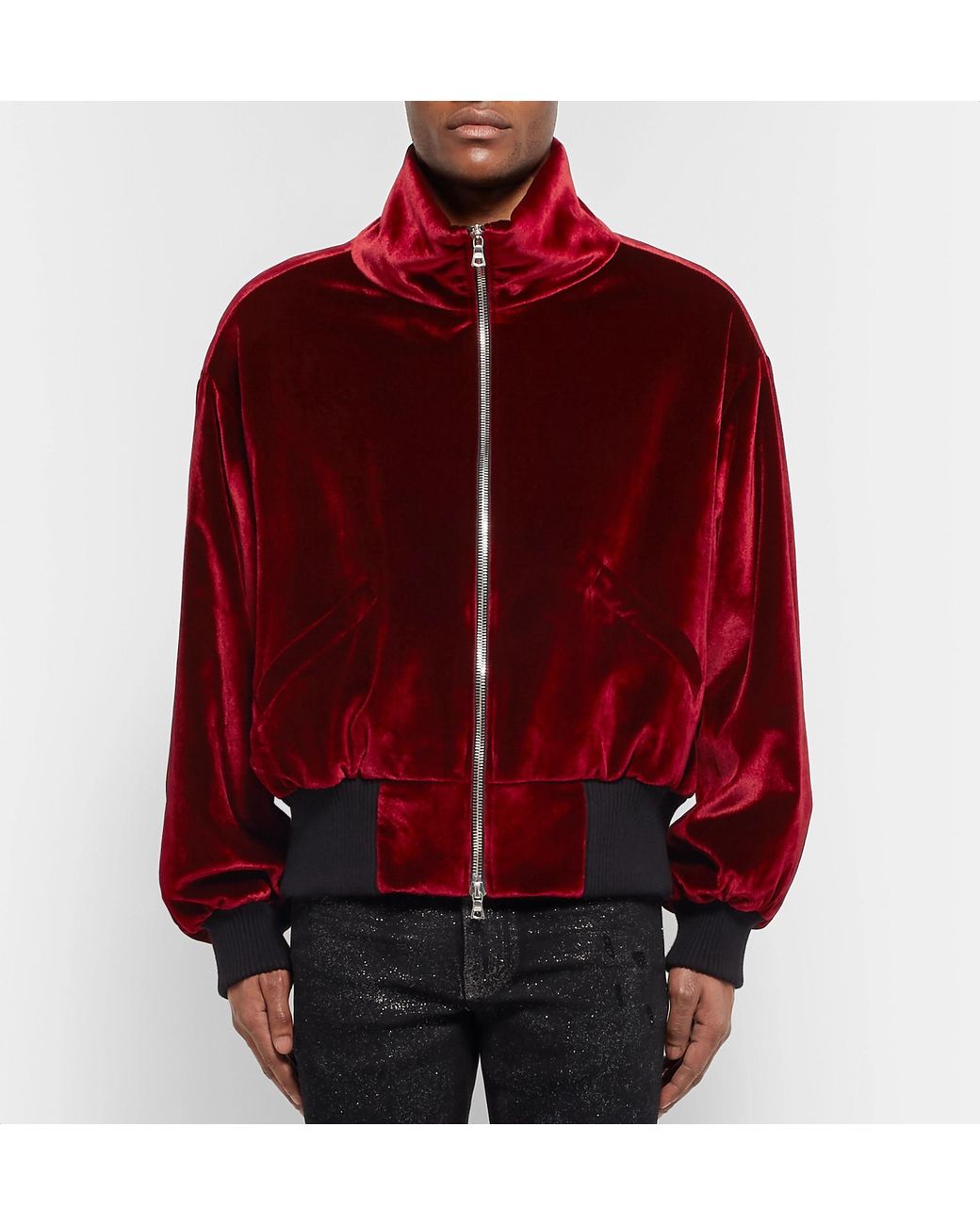 Amiri Velvet Oversized Puffer Jacket in Red for Men | Lyst Australia