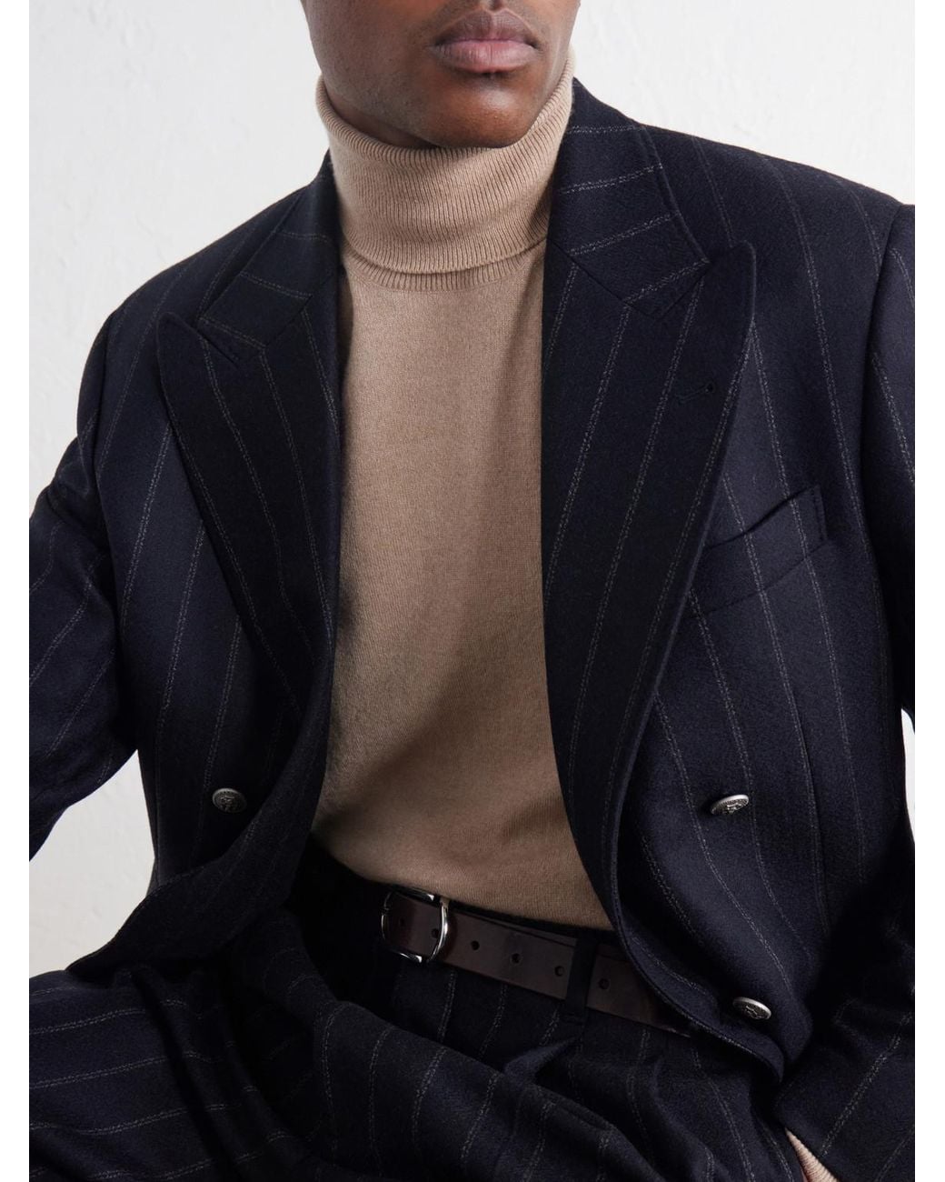 Brunello Cucinelli Natural Cashmere Rollneck Sweater for men