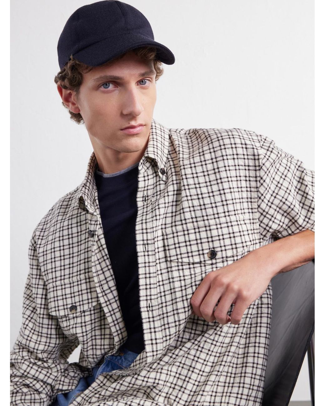 Slowear Blue Zanone Flexwool Wool-Blend Cap for men