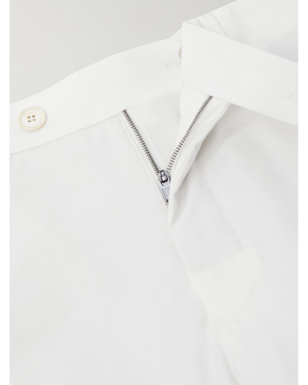 Slowear White Tapered Stretch-cotton Trousers for men