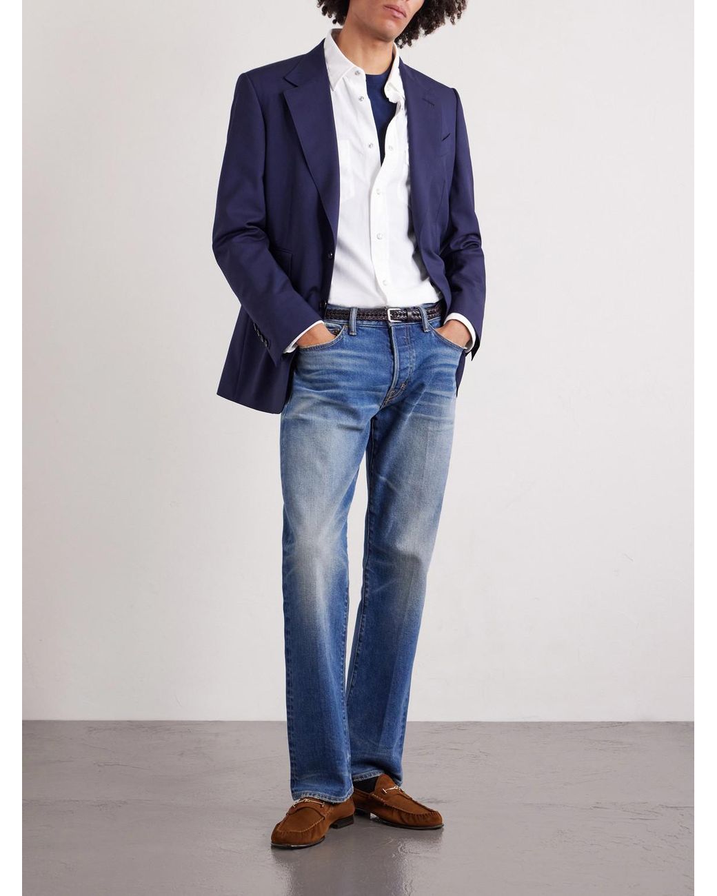 Tom Ford White Cotton-Corduroy Shirt for men
