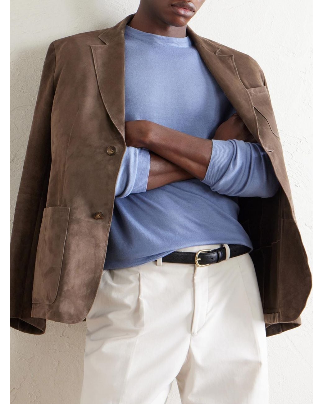 Canali Blue Wool Sweater for men