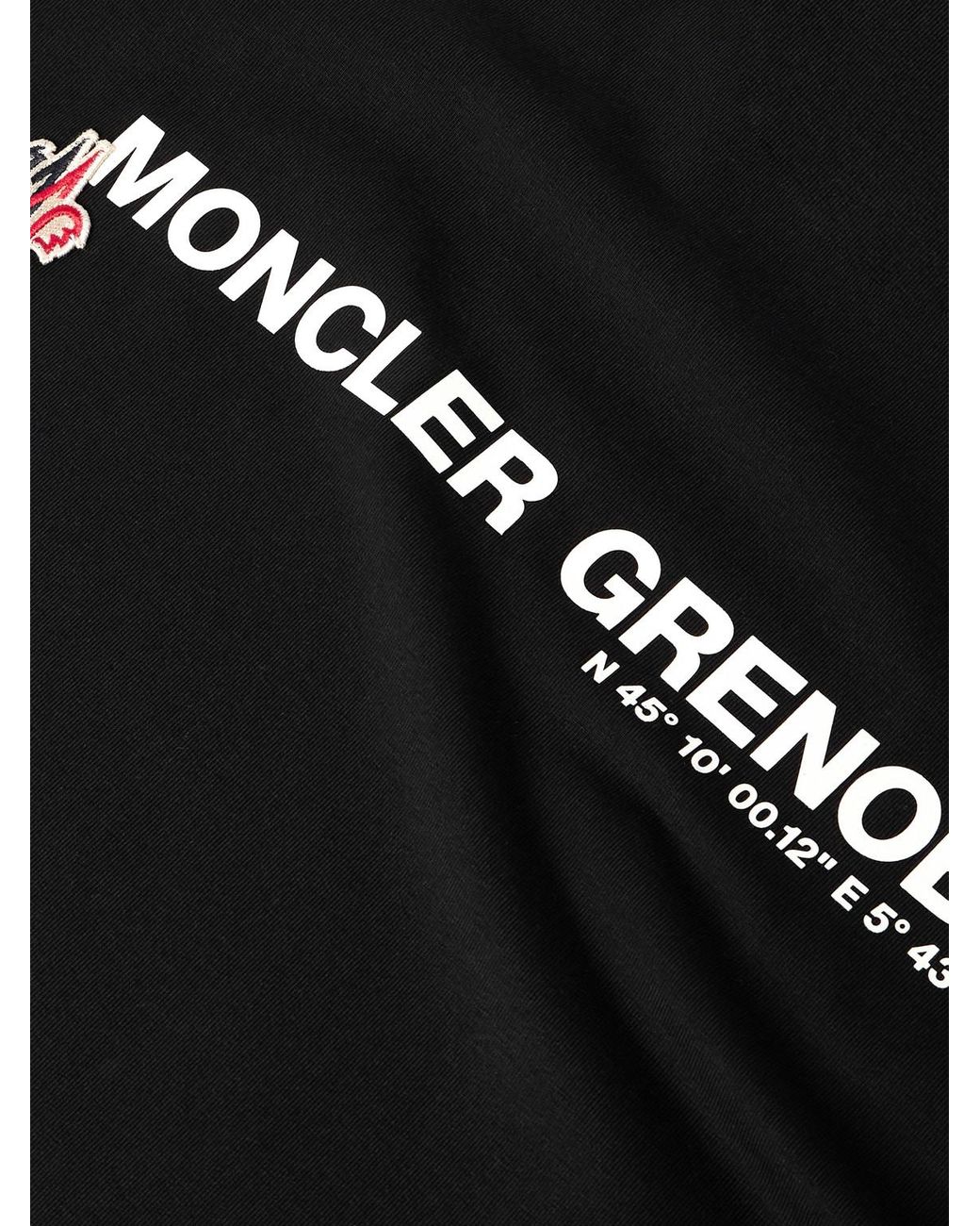 Moncler Black Day-Namic Logo-Appliquéd Stretch-Cotton Jersey T-Shirt for men