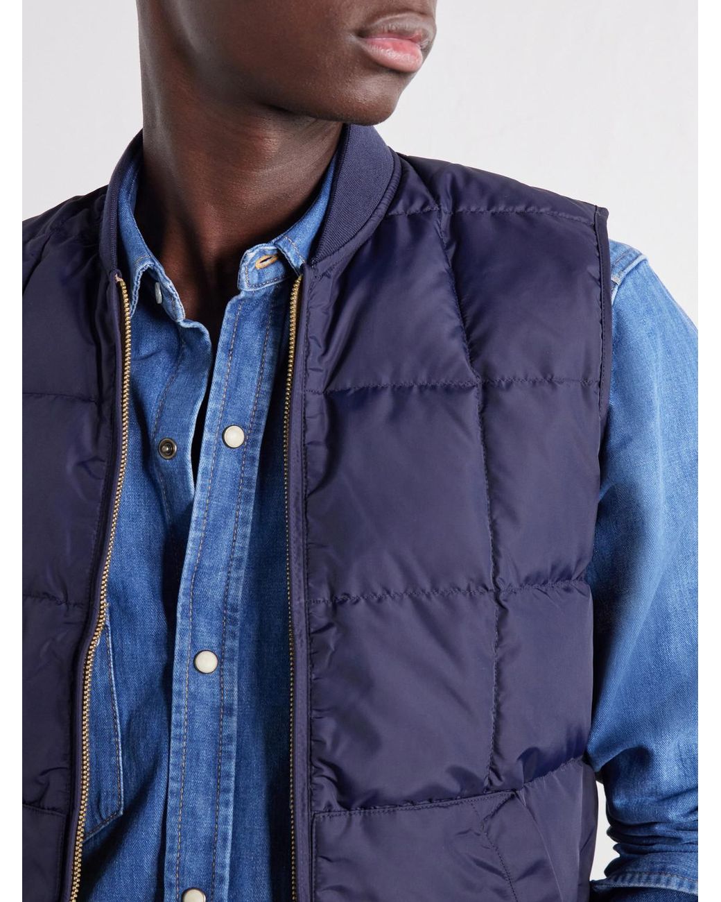 Fortela Blue Quilted Shell Down Gilet for men