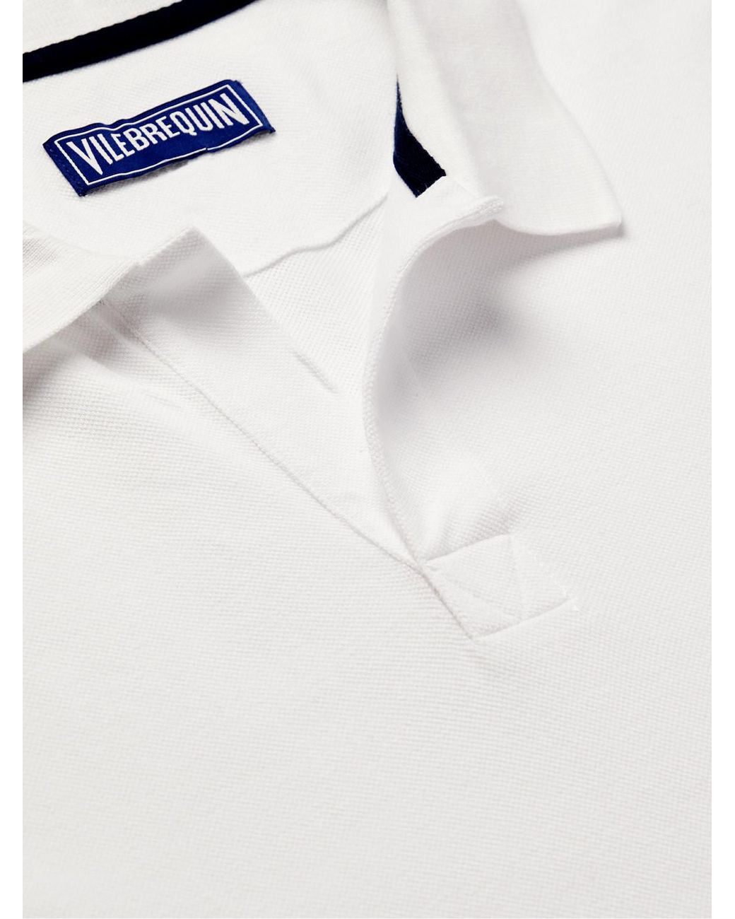 Vilebrequin White Logo-Embroidered Cotton-Piqué Polo Shirt for men