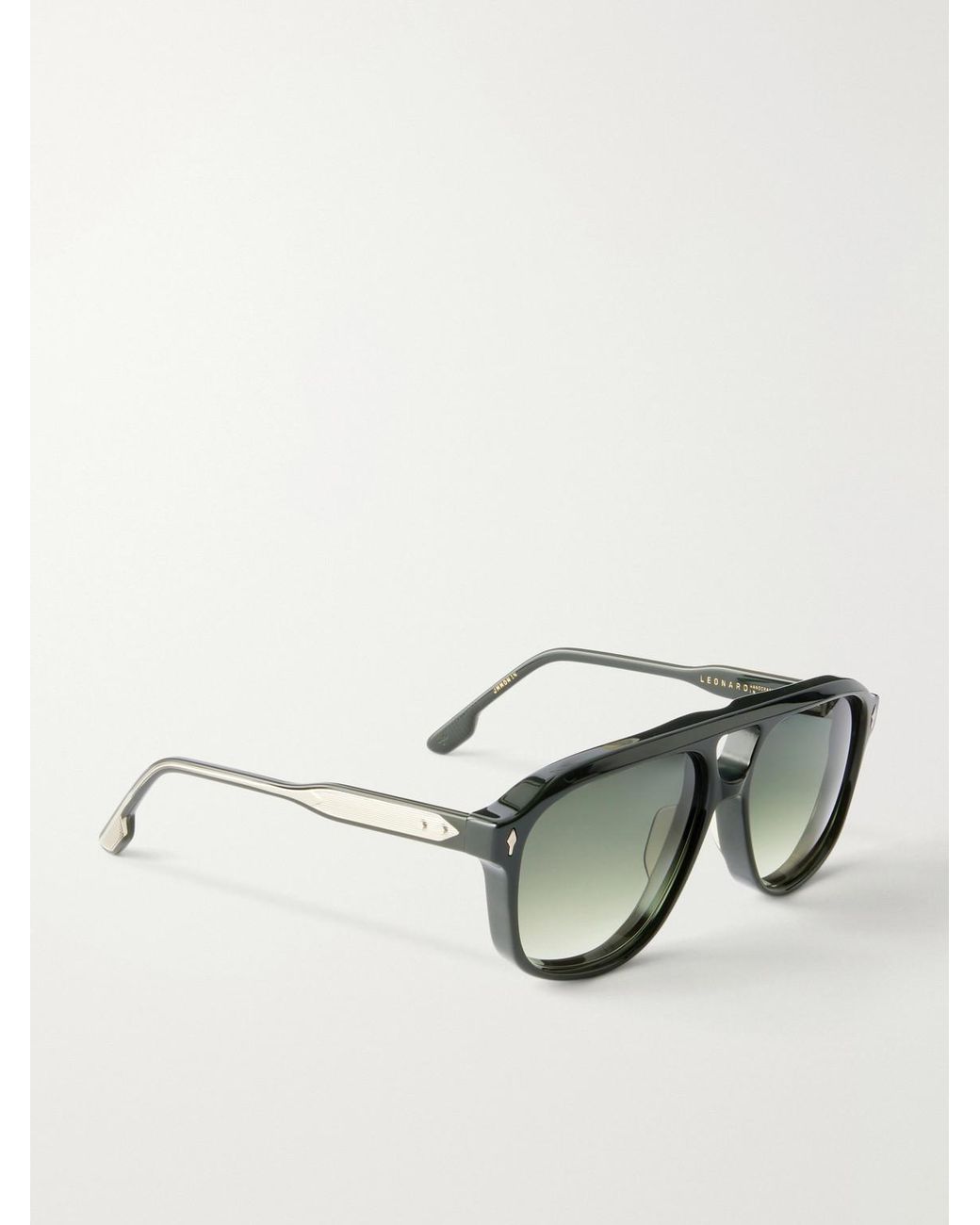 Jacques Marie Mage Black Leonard Double-Bridge Aviator-Style Acetate Sunglasses for men