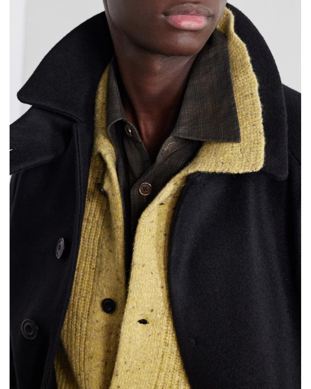 SAGE NATION Blue Takeshi Melton Wool Coat for men