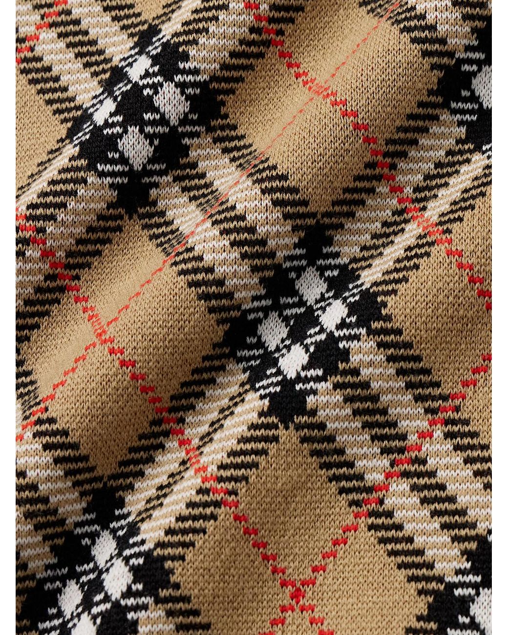 Burberry Natural Checked Wool-Blend Jacquard Sweater for men