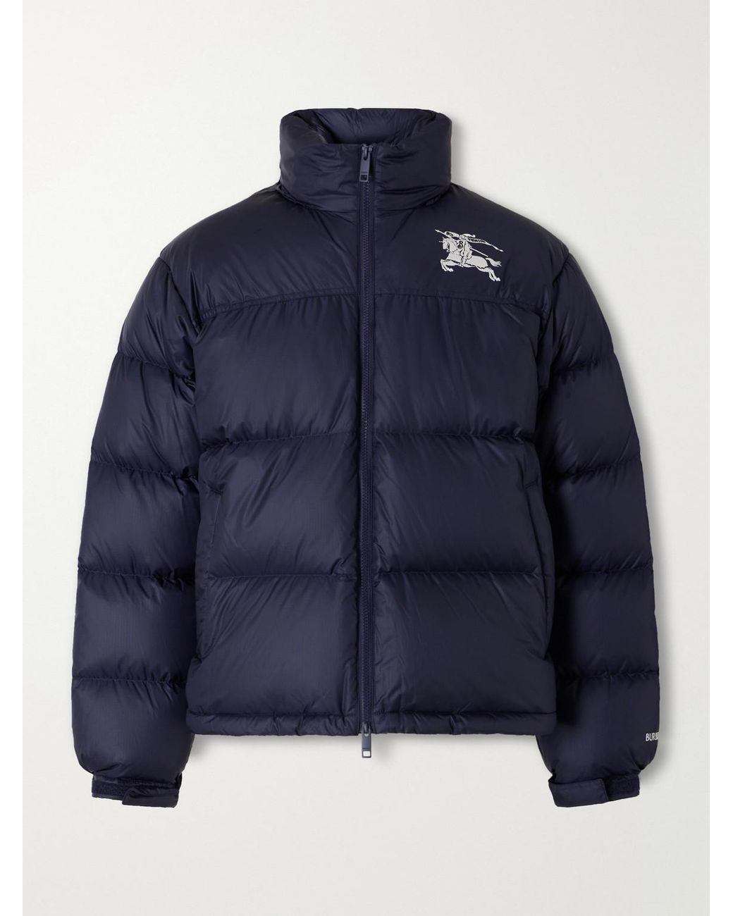 Burberry Blue Highlands Logo-Embroidered Quilted Shell Down Jacket for men