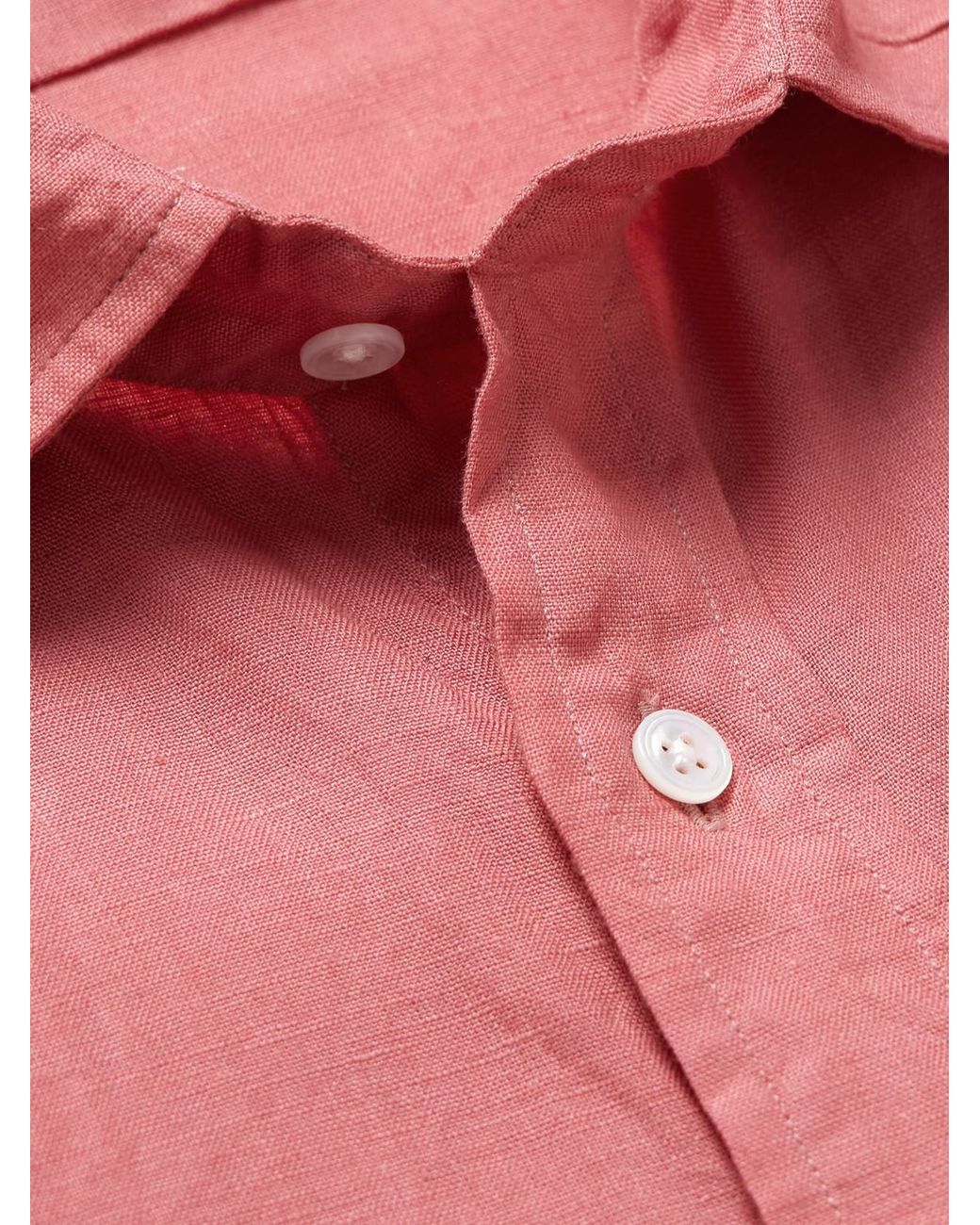 Drake's Pink Linen Shirt for men