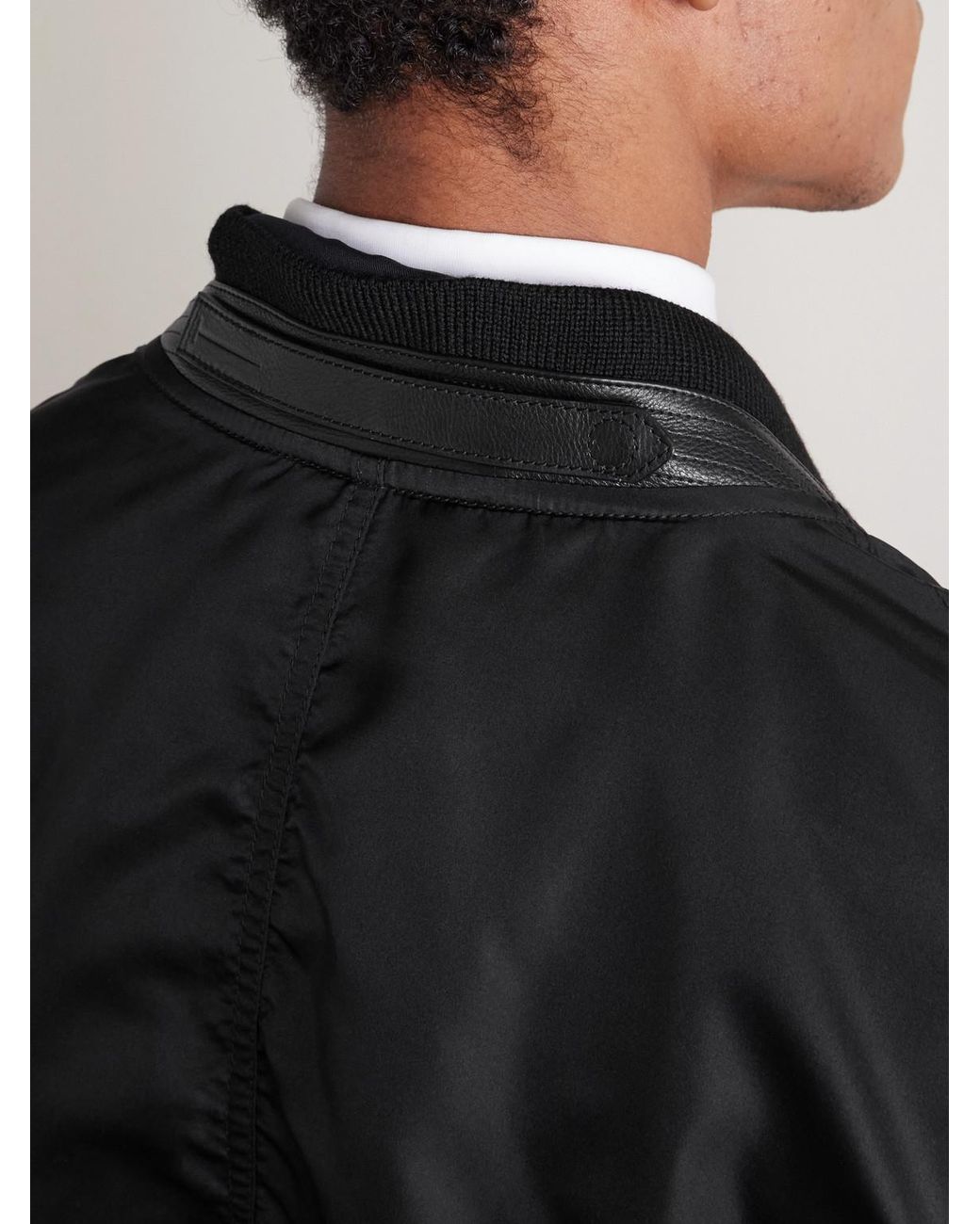 Tom Ford Black Silk Bomber Jacket for men