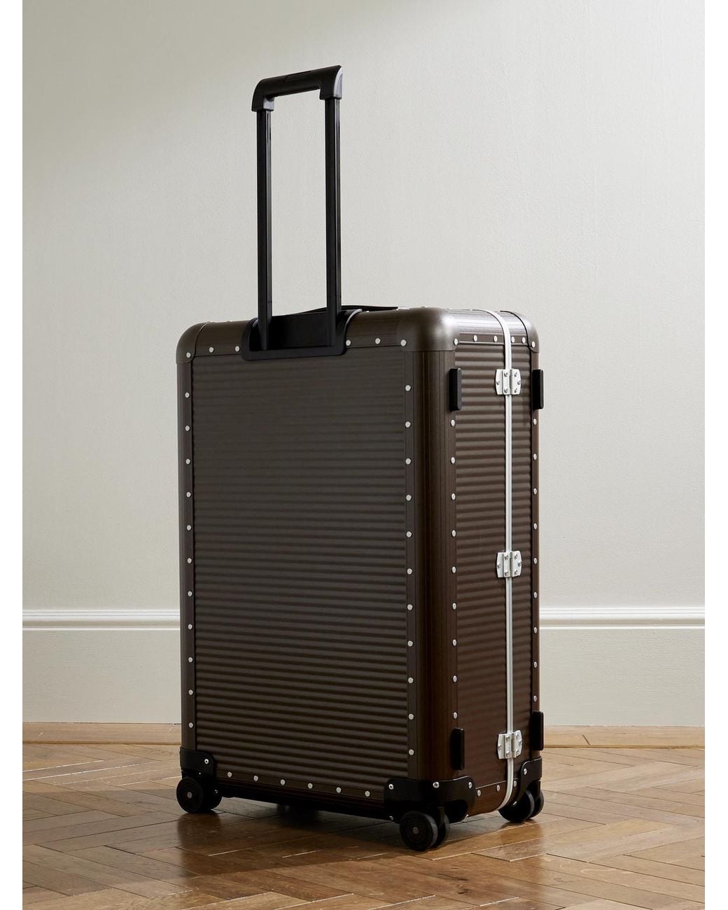 Bank Spinner 76Cm Leather-Trimmed Polycarbonate And Aluminium Suitcase di Fpm Milano in Black da Uomo