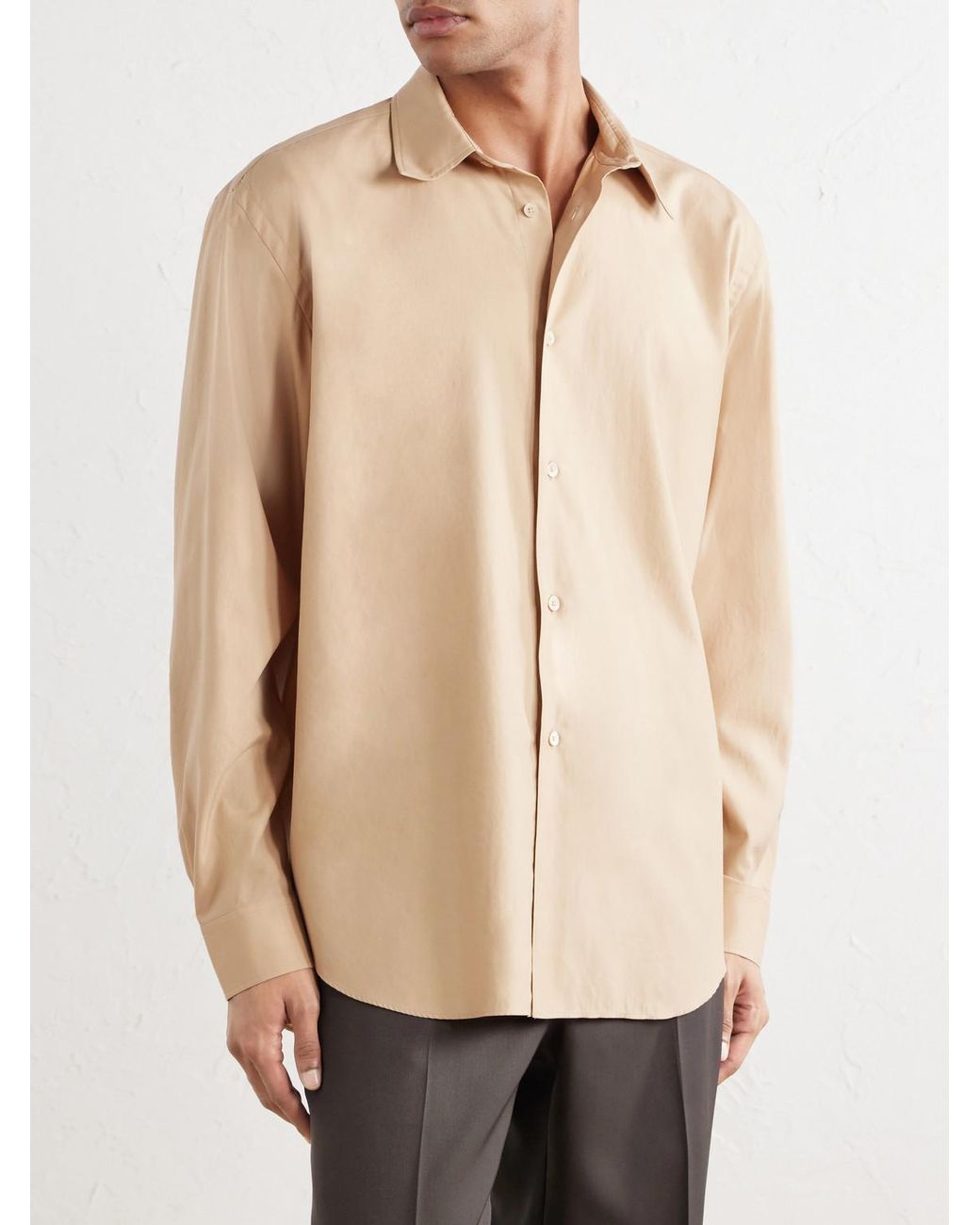Auralee Natural Finx Cotton-Poplin Shirt for men