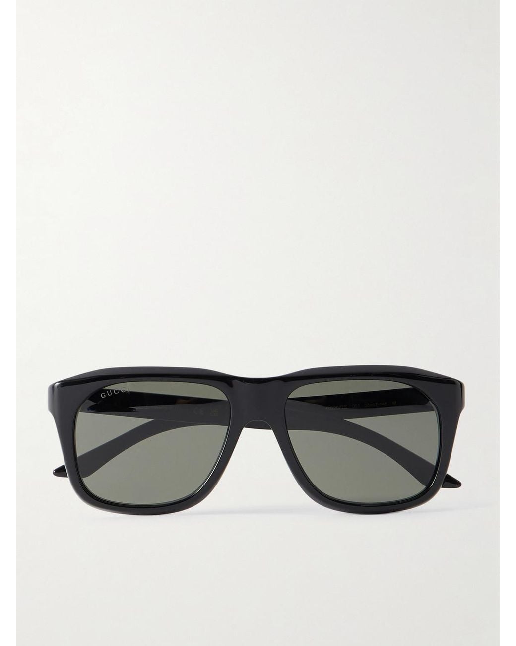 Gucci Black Oversized Square-Frame Acetate Sunglasses for men
