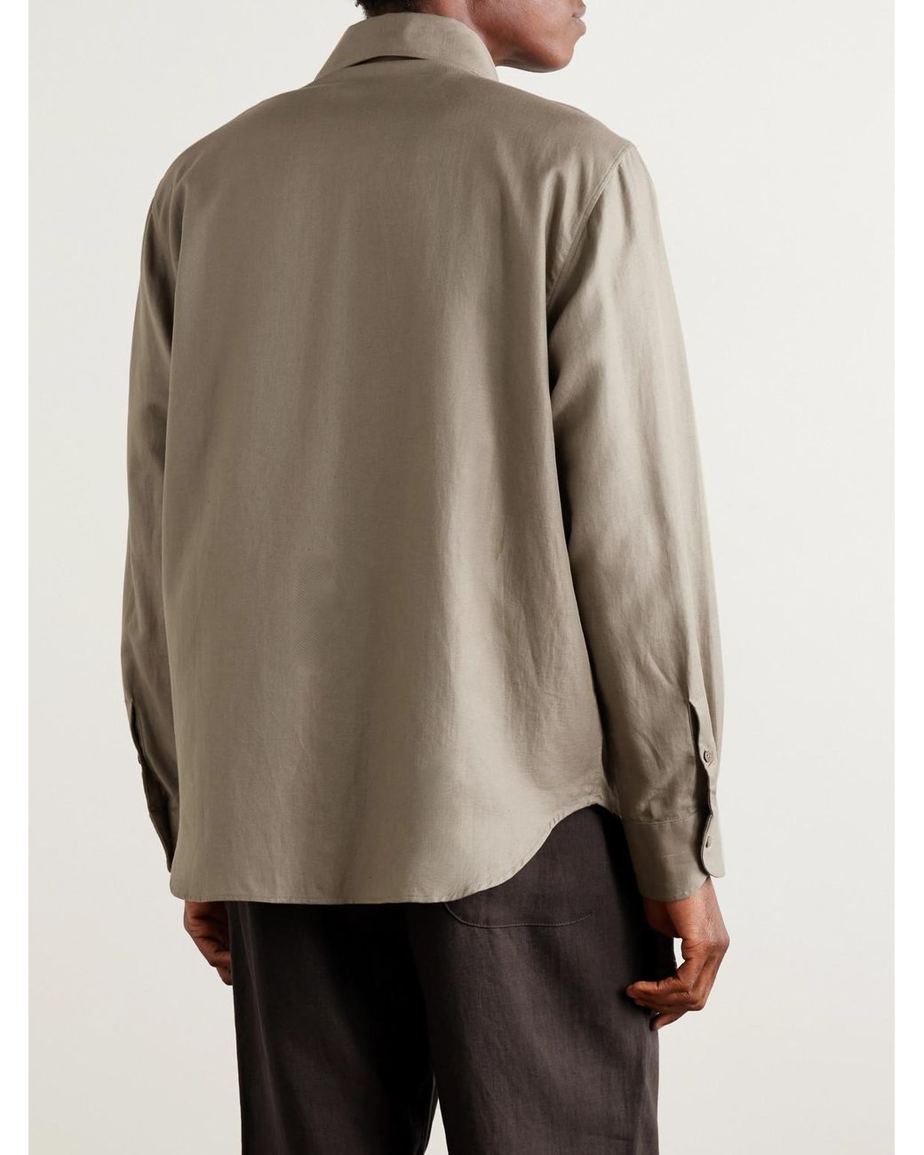 STÒFFA Natural Cotton And Linen-blend Twill Shirt for men