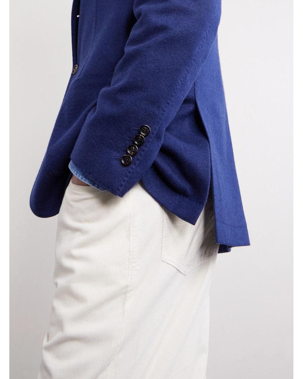 Brunello Cucinelli Blue Cashmere Blazer for men