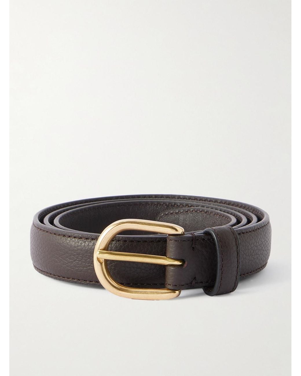 Cardon 2.5Cm Full-Grain Leather Belt di Saman Amel in Black da Uomo