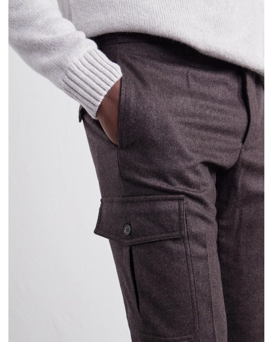 Slowear Gray Incotex Straight-leg Brushed Wool-blend Trousers for men