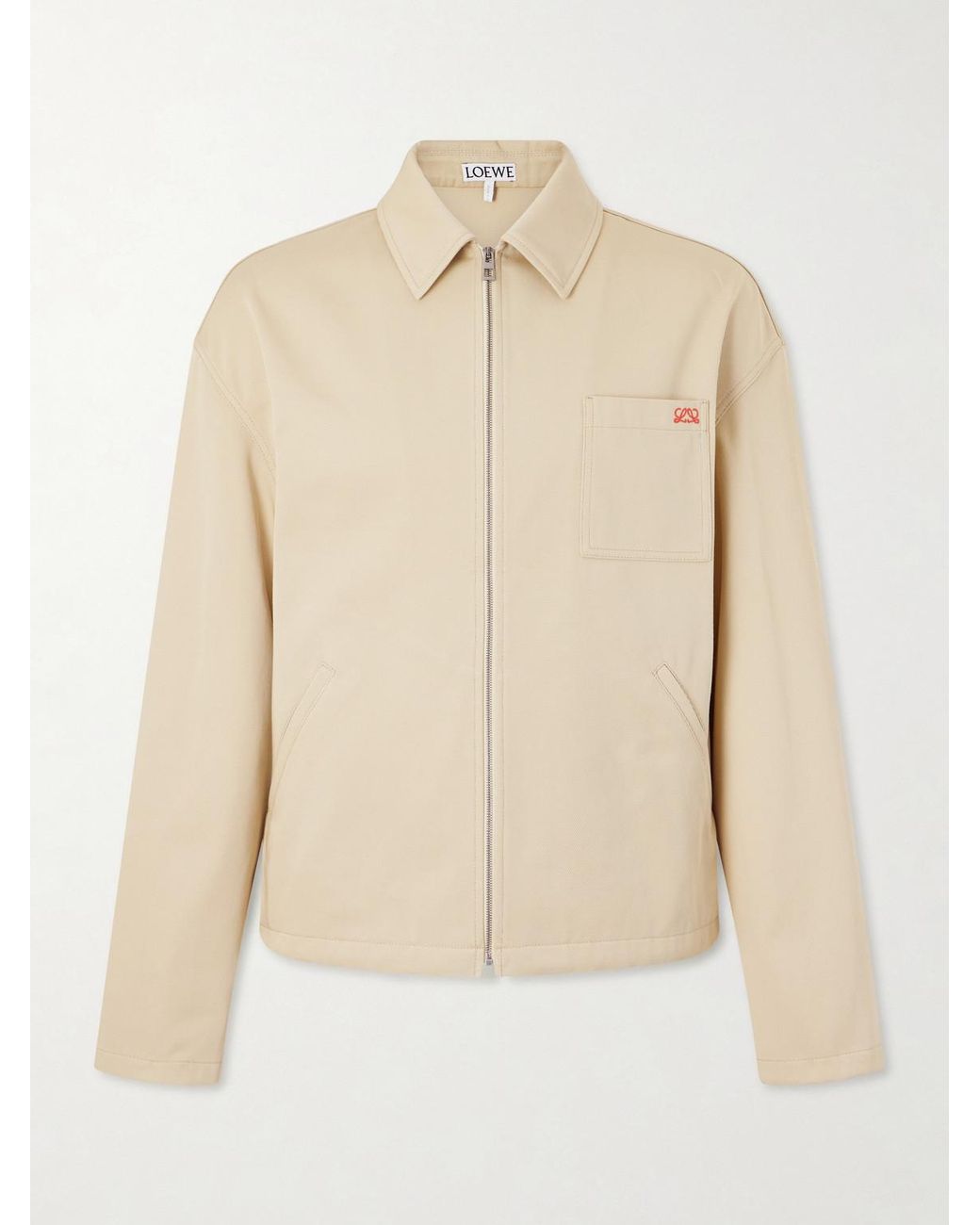 Loewe Natural Logo-Embroidered Cotton-Twill Jacket for men