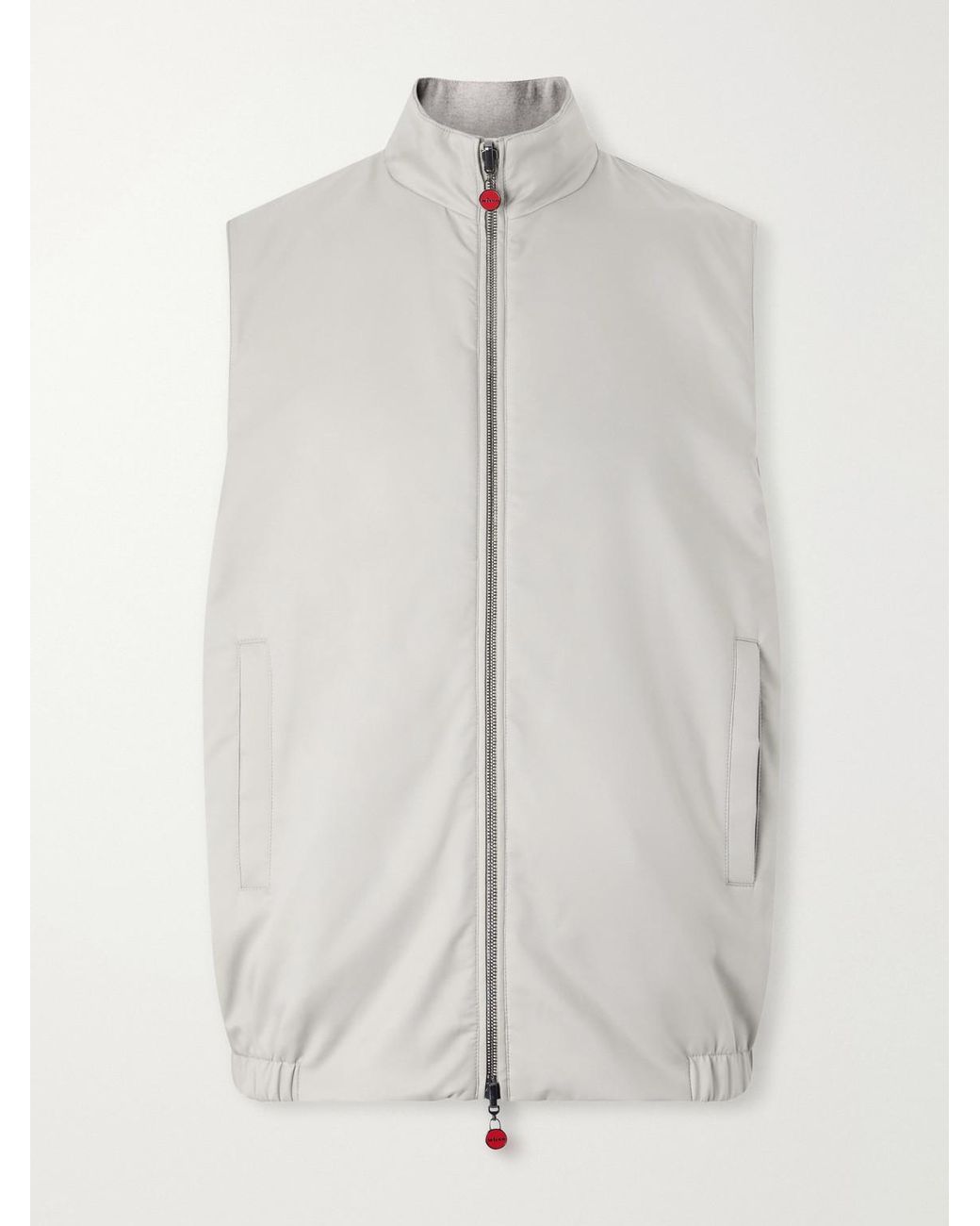 Kiton White Reversible Shell Gilet for men