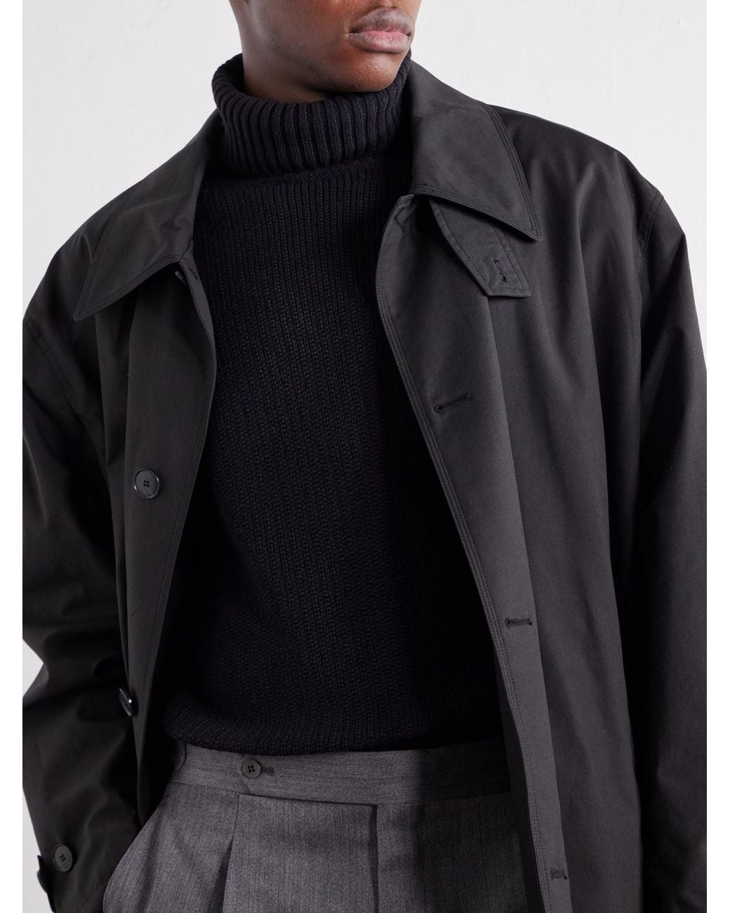 STÒFFA Blue Ribbed Cashmere Rollneck Sweater for men
