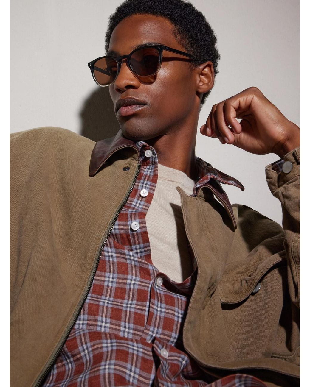 Oliver Peoples Brown Finley Esq. Round-frame Acetate Sunglasses for men