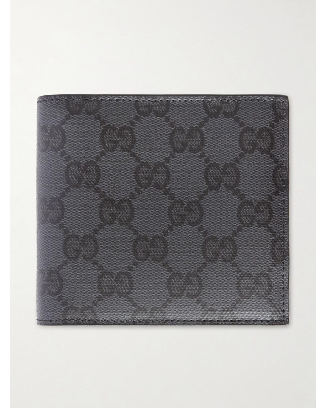Gucci Black Web-Trimmed Gg Supreme Coated-Canvas Billfold Wallet for men