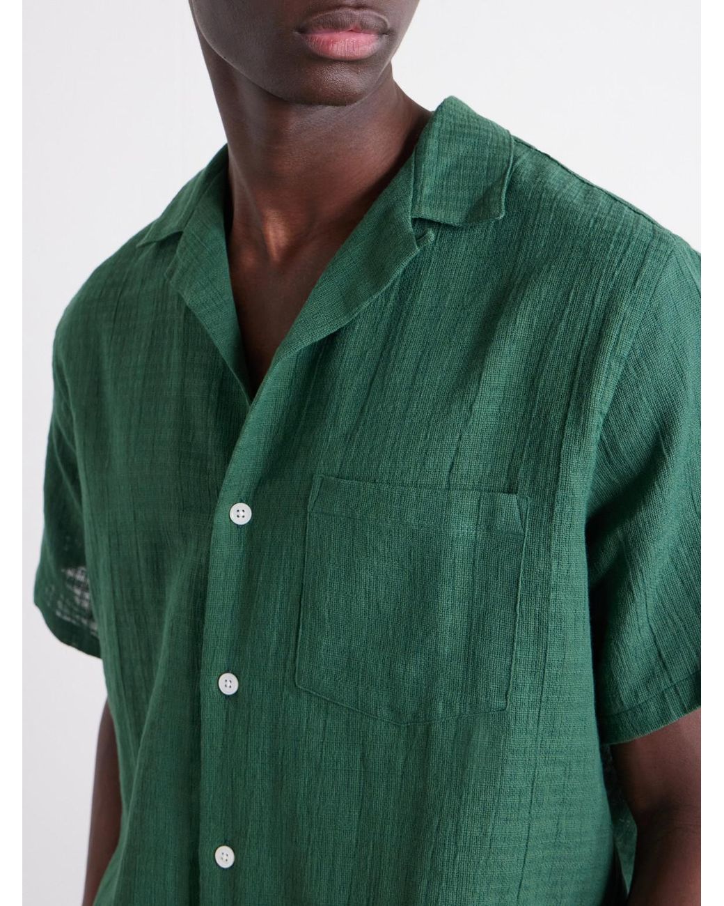 Portuguese Flannel Green Organic Cotton Shirt for men