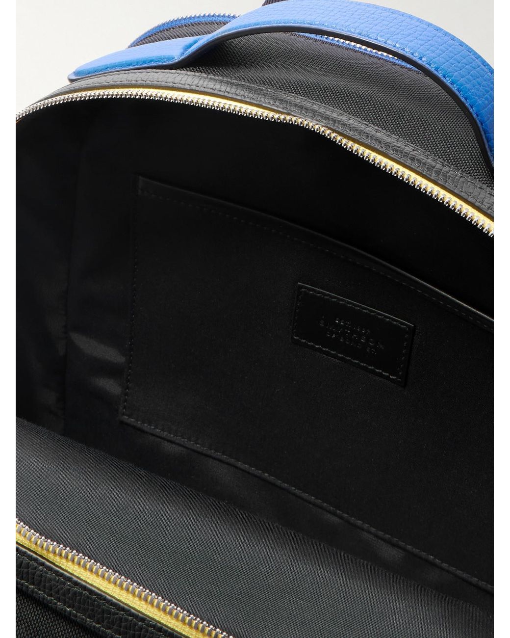 Smythson Blue Norton Leather-trimmed Econyl® Backpack for men