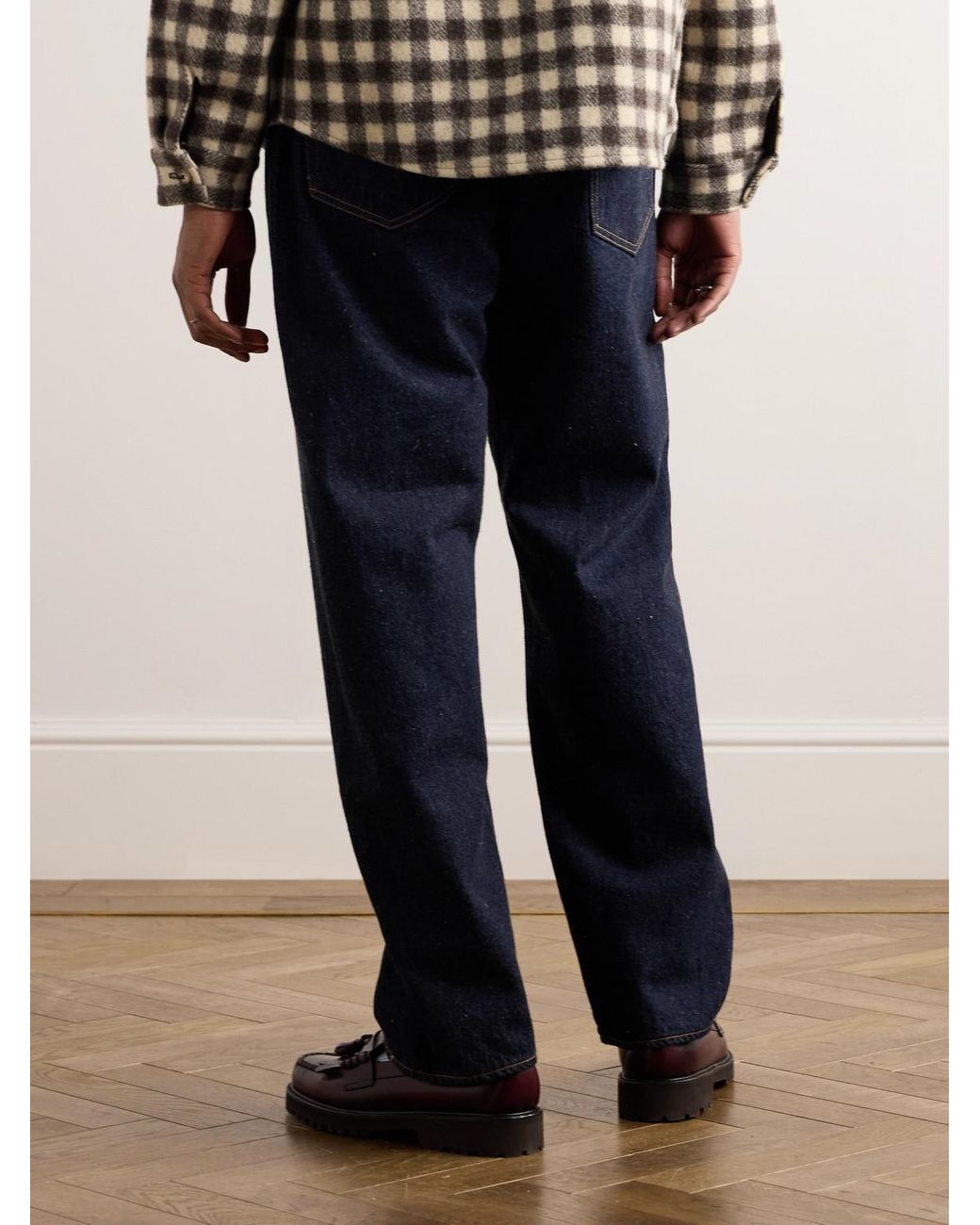 Kaptain Sunshine Blue Straight-Leg Selvedge Jeans for men