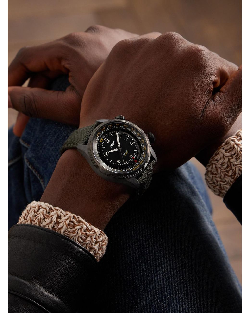 Oris Propilot Altimeter Automatic Pvd-Plated Titanium And Carbon Fibre Watch, Ref. 01 793 7775 8764-Setblack for men