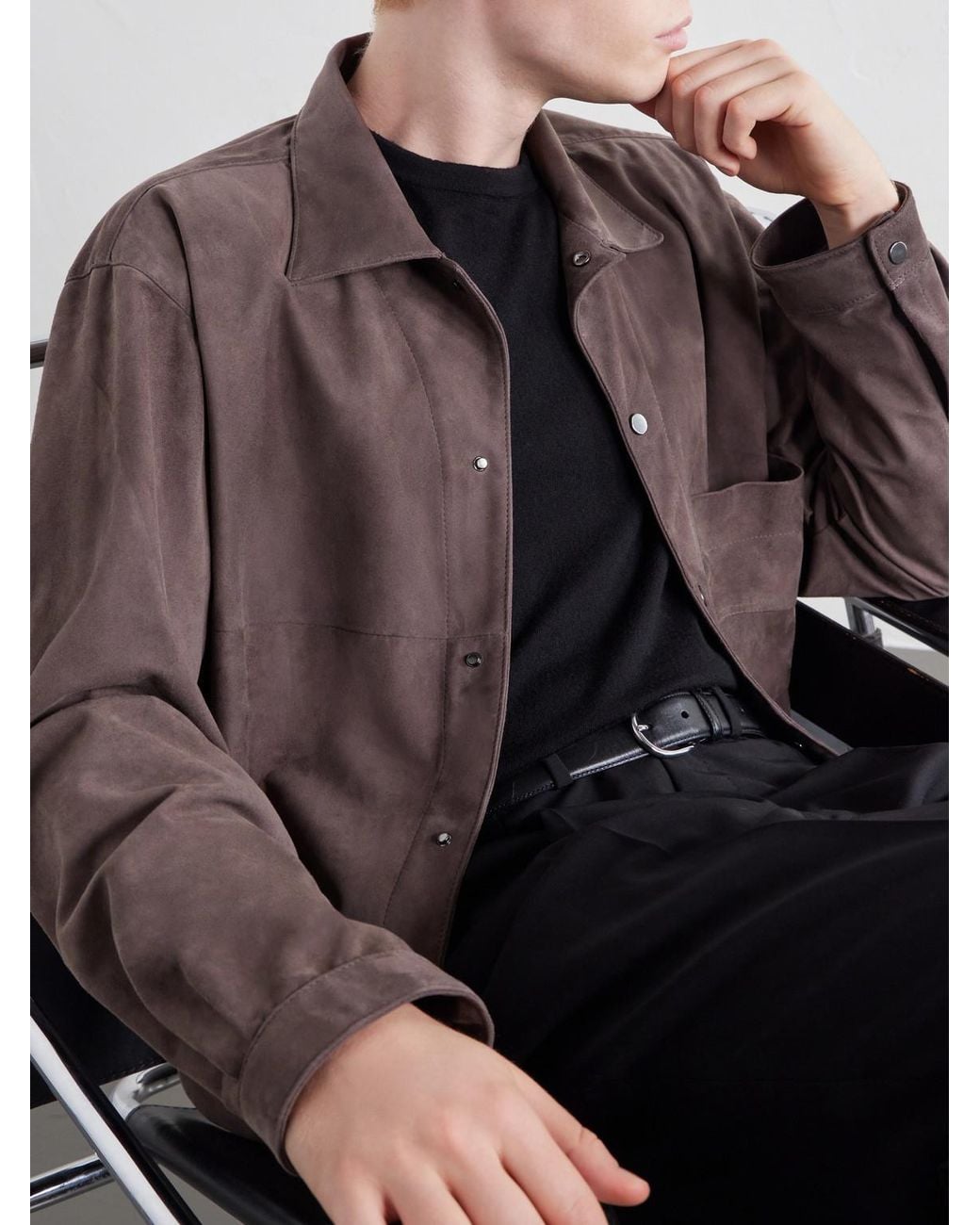 STÒFFA Brown Wave Suede Jacket for men