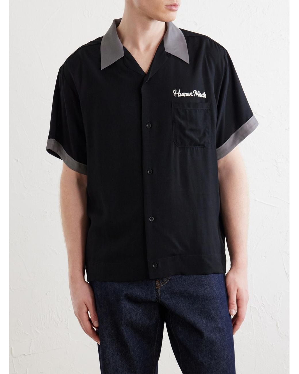 Human Made Black Logo-embroidered Poplin Shirt for men