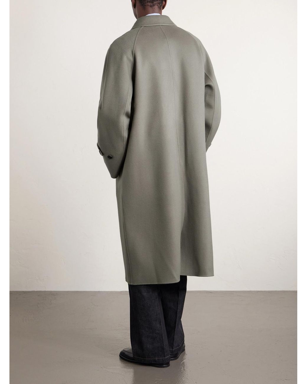 Auralee Natural Melton Wool Coat for men
