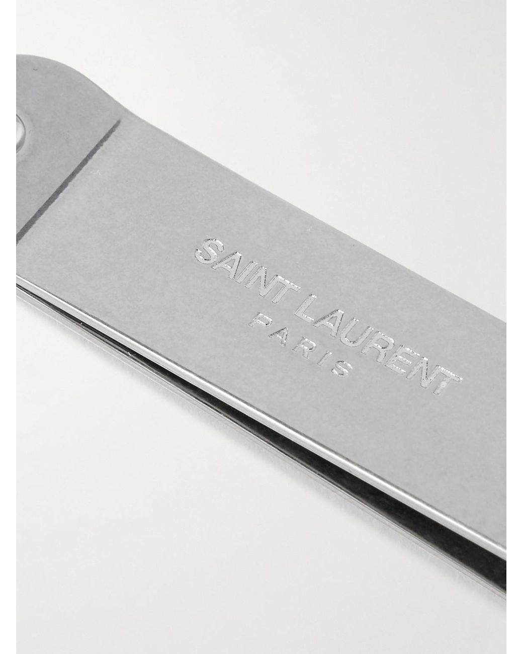 Saint Laurent Metallic Logo-Engraved-Tone Money Clip for men