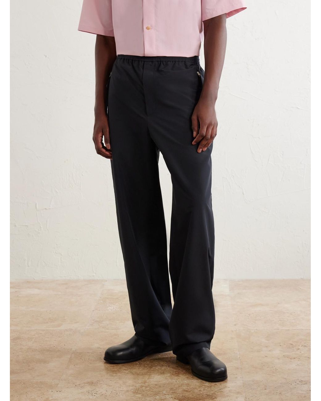 Jil Sander Blue Straight-Leg Shell Trousers for men