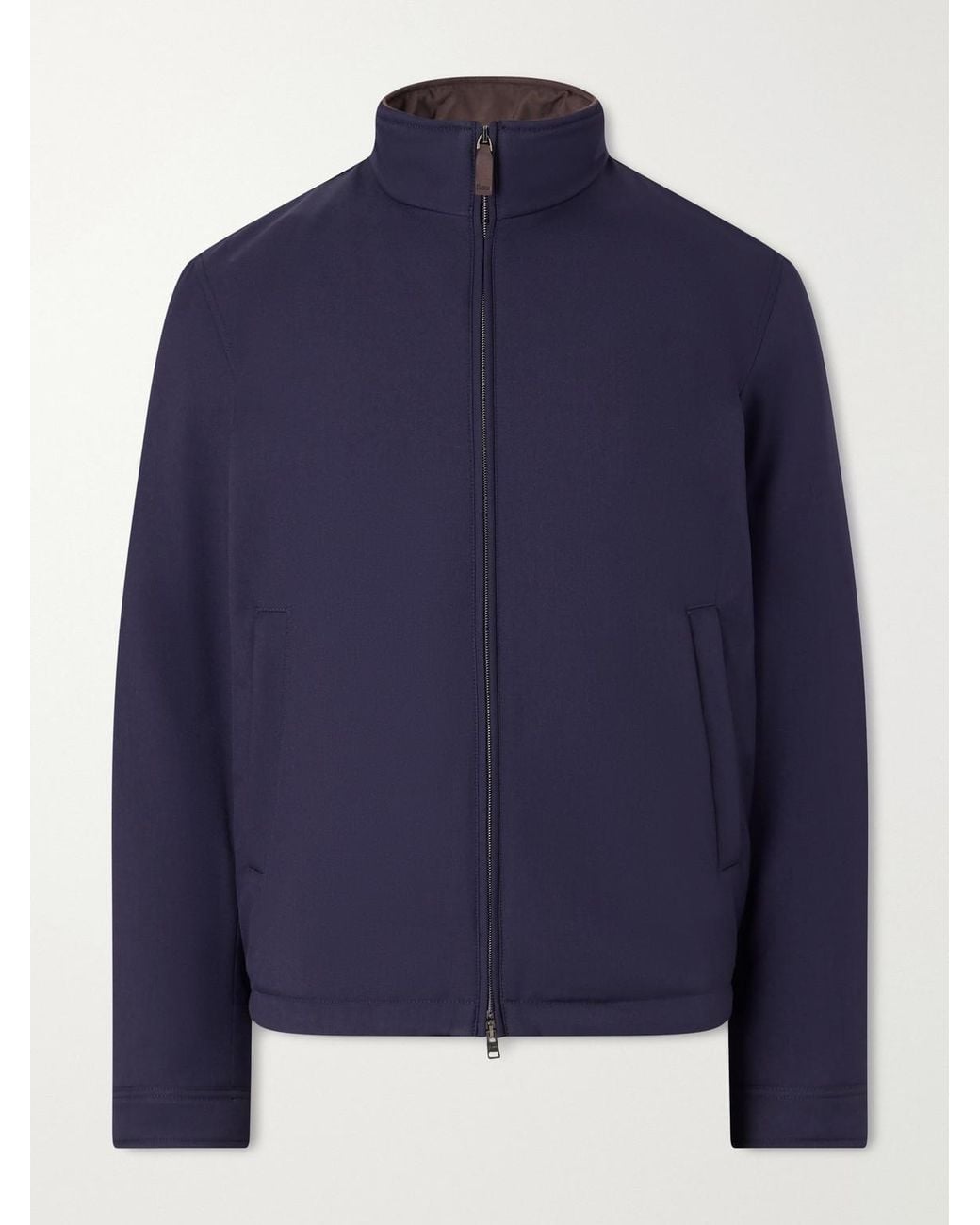 Herno Blue Padded Twill Bomber Jacket for men