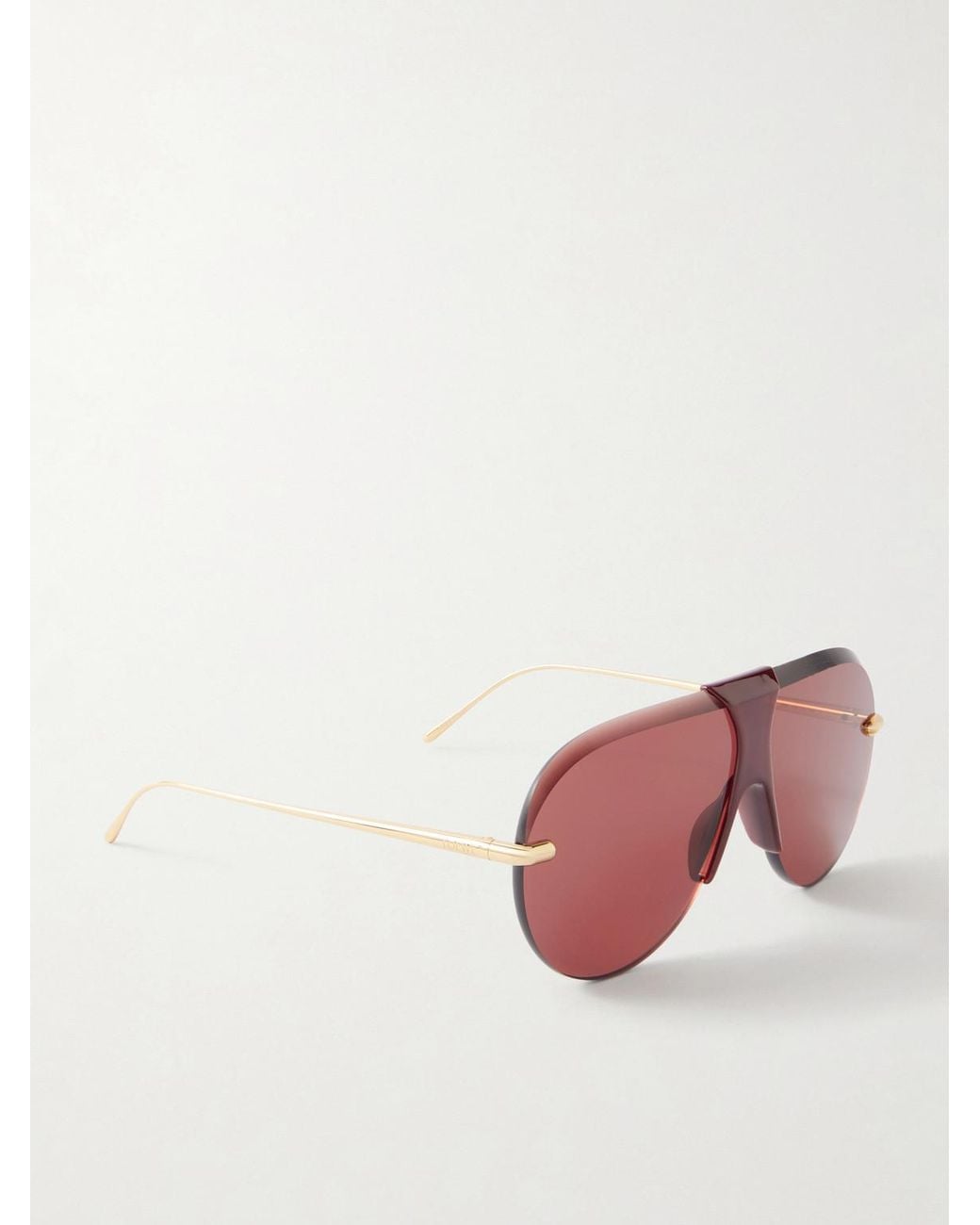 Loewe Pink Rimless Aviator-Style-Tone Metal Sunglasses for men