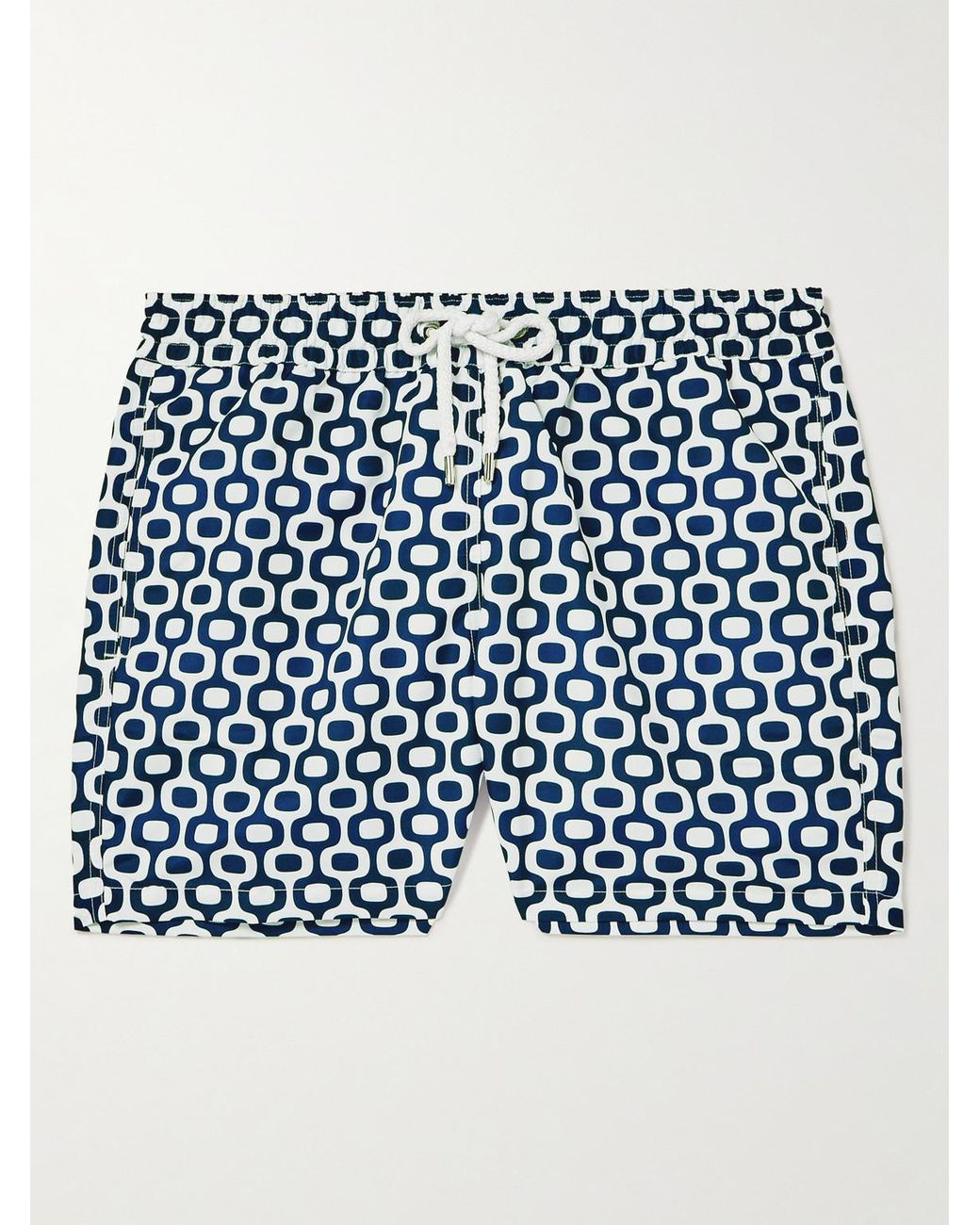 Frescobol Carioca Blue Slim-Fit Short-Length Printed Recycled Swimshorts for men