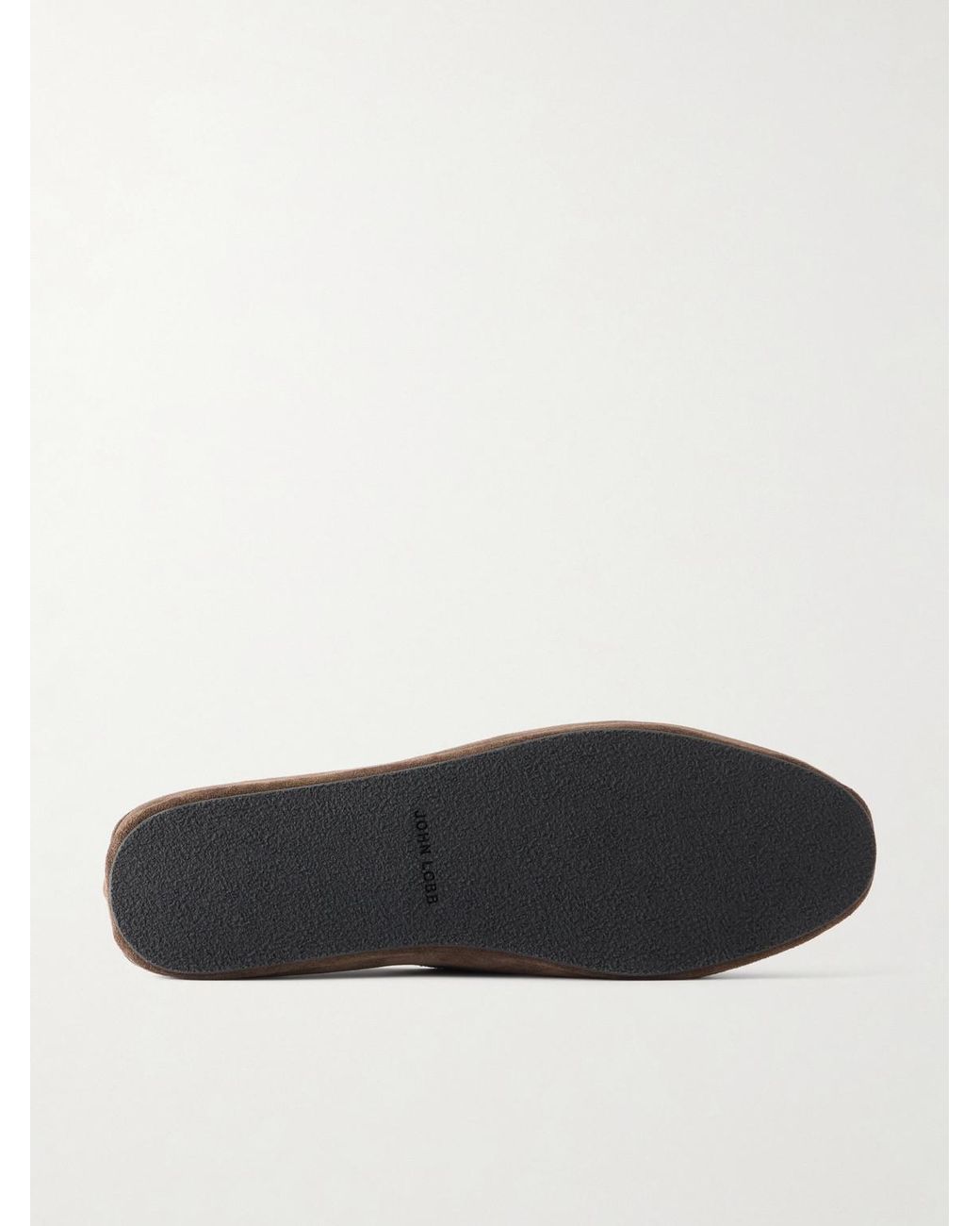 John Lobb Brown Kingston Ii Collapsible-Heel Suede Loafers for men