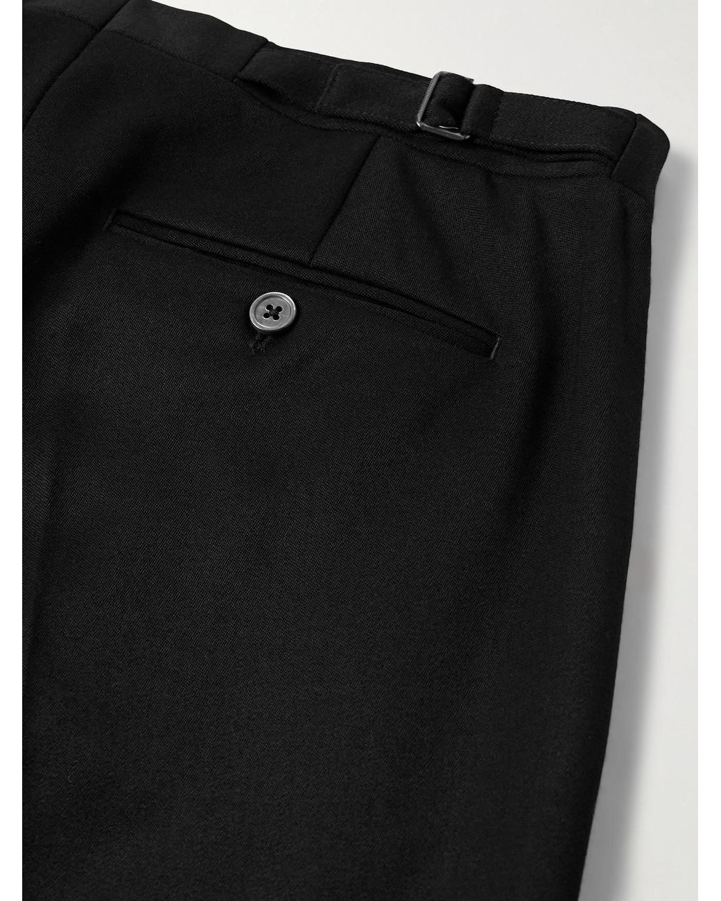 Favourbrook Black Tommy Straight-Leg Grosgrain-Trimmed Pleated Wool Tuxedo Trousers for men