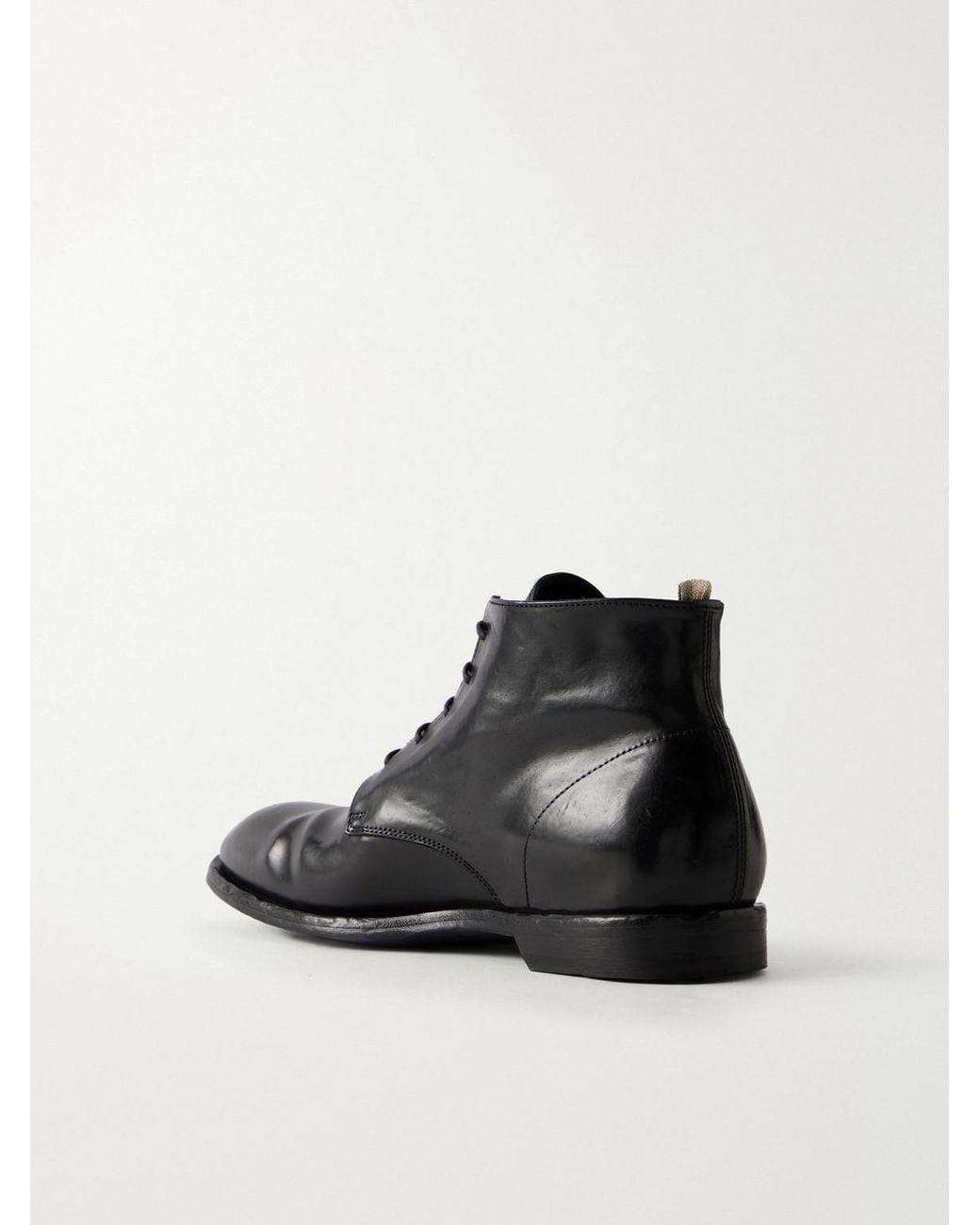 Officine Creative Black Sound 013 Leather Lace-Up Boots for men
