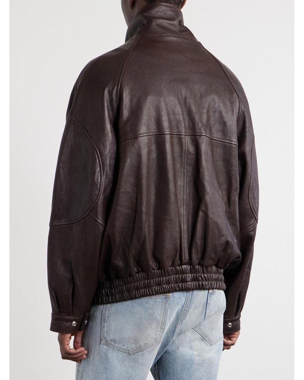 Enfants Riches Deprimes Brown Prince Phillip's Childhood Panelled Full-Grain Leather Jacket for men