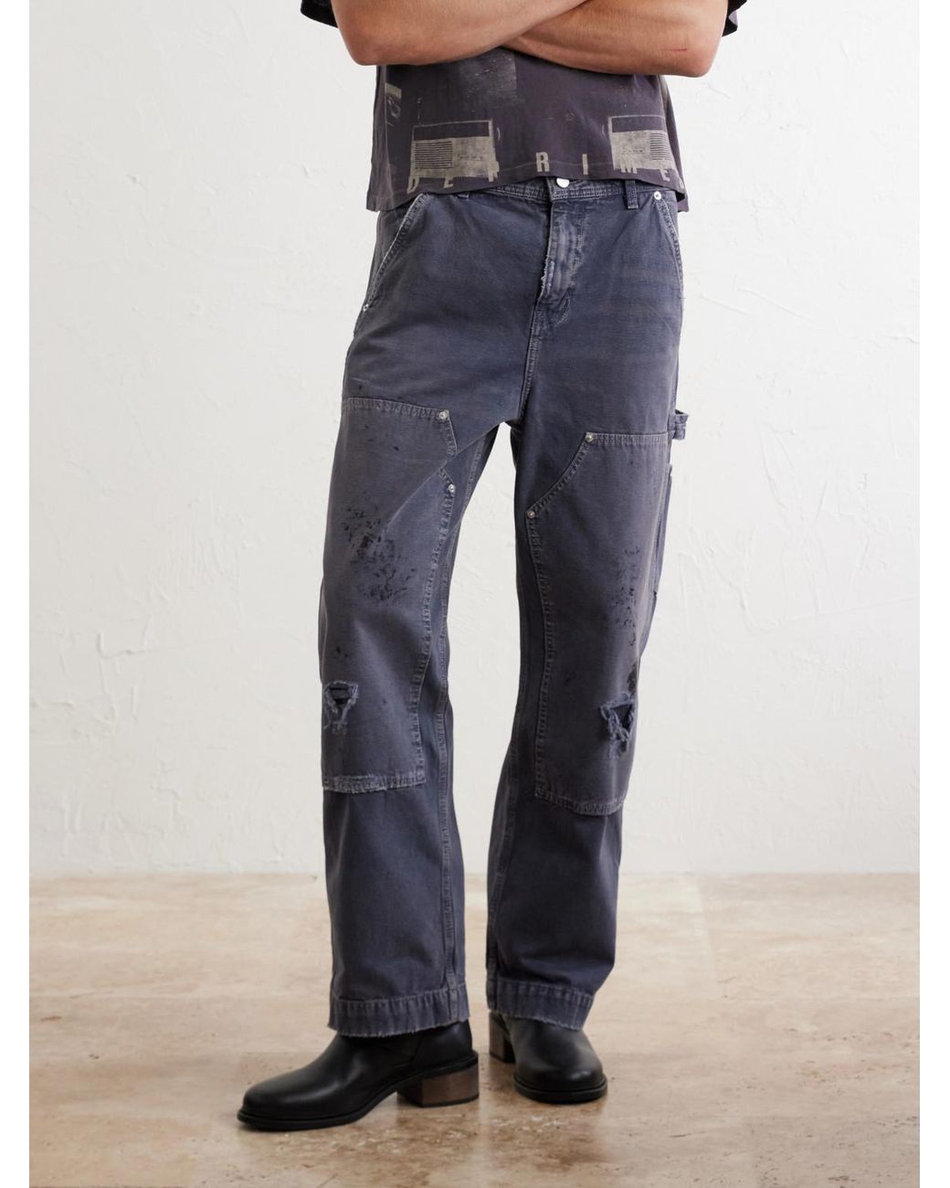 Enfants Riches Deprimes Blue Straight-Leg Distressed Jeans for men