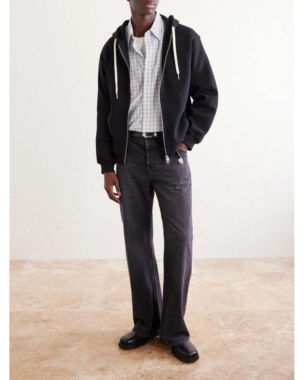 FRIZMWORKS White Checked Cotton Shirt for men