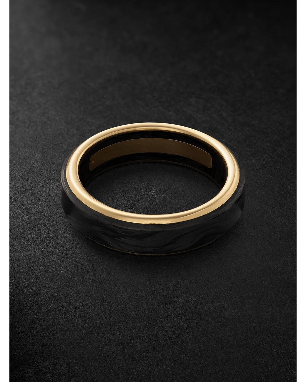 Streamline 18-Karat And Forged Carbon Ring di David Yurman in Black da Uomo